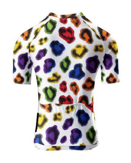 ROCKBROS Pride Month Edition Neon Halftone Leopard Pro Aero Short-Sleeve Jersey