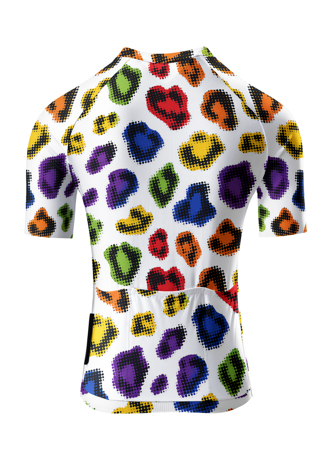 ROCKBROS Pride Month Edition Neon Halftone Leopard Pro Aero Short-Sleeve Jersey