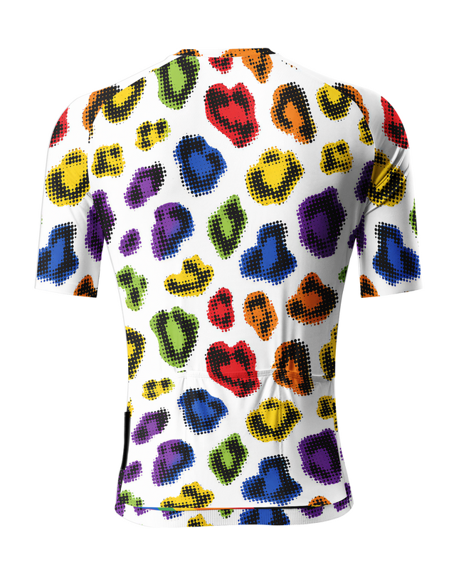 ROCKBROS Pride Month Edition Neon Halftone Leopard Elite Fitted Aero Jersey
