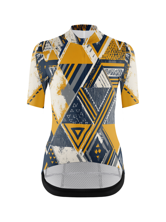 RockBros Men's "Tectonic Shift" Fragmented Geometric Performance Cycling Jersey