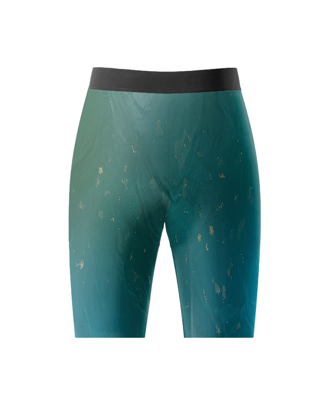ROCKBROS Women's Teal Marble Print 3D Padded Cycling Bibs
