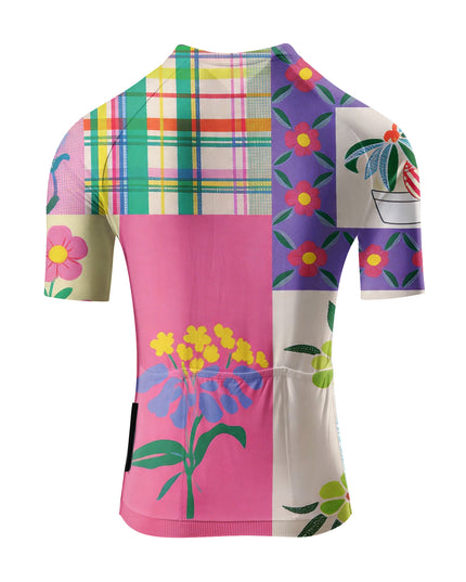 ROCKBROS Women's Retro Patchwork Floral Short Sleeve Cycling Set