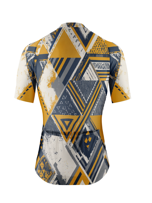 RockBros Men's "Tectonic Shift" Fragmented Geometric Performance Cycling Jersey