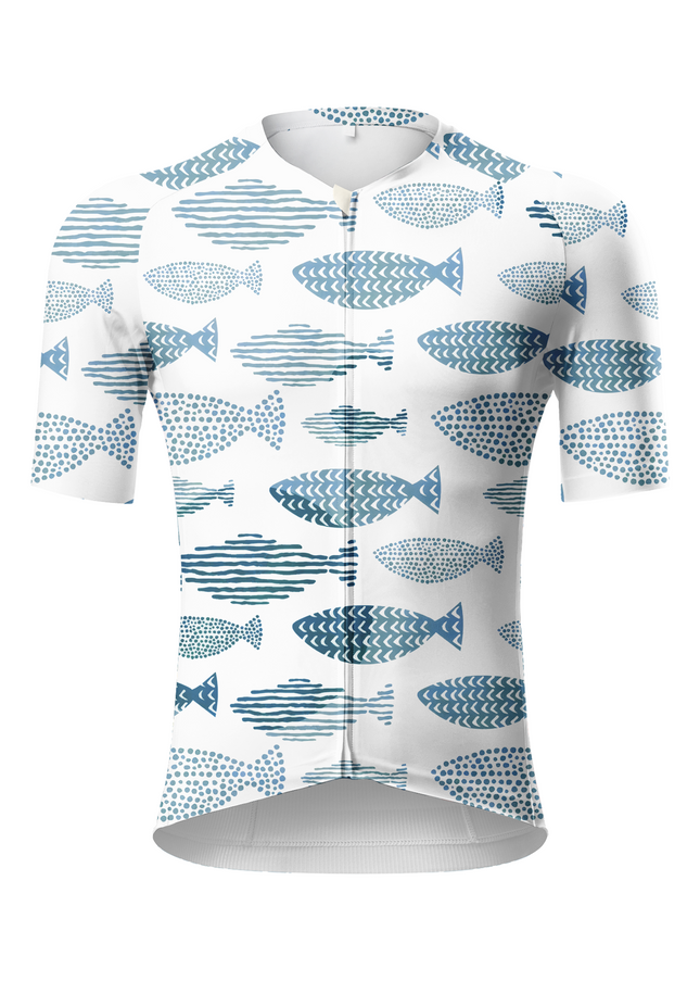 ROCKBROS Men's Ocean School Nature Print Pro Aero Cycling Jersey
