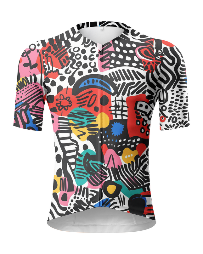ROCKBROS Men's Graffiti Rhapsody Abstract Art Pro Aero Cycling Jersey