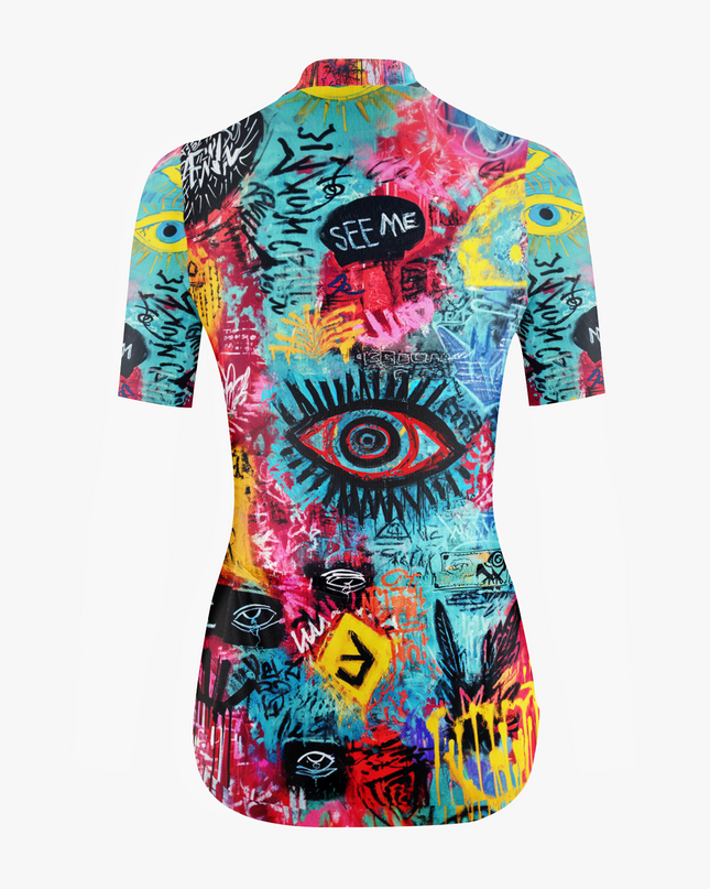 Women's Graffiti Eye Graphic Cycling Jersey