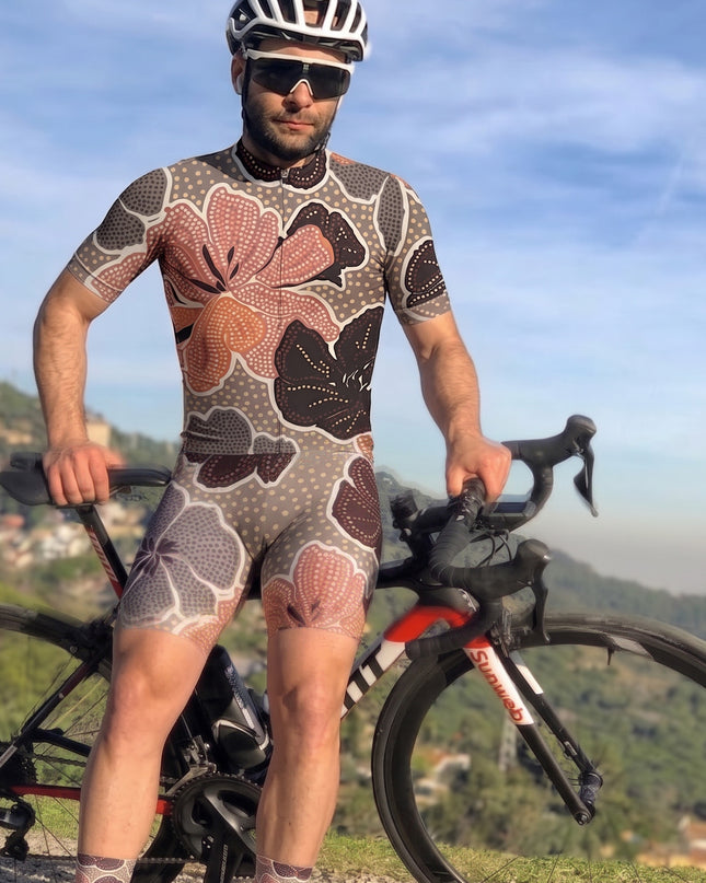 ROCKBROS Men's Monet's Garden Artistic Floral Cycling Jersey
