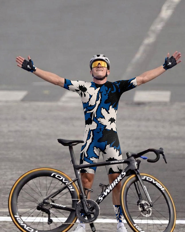 ROCKBROS Men's Abstract Floral Graffiti Professional Cycling Bibs