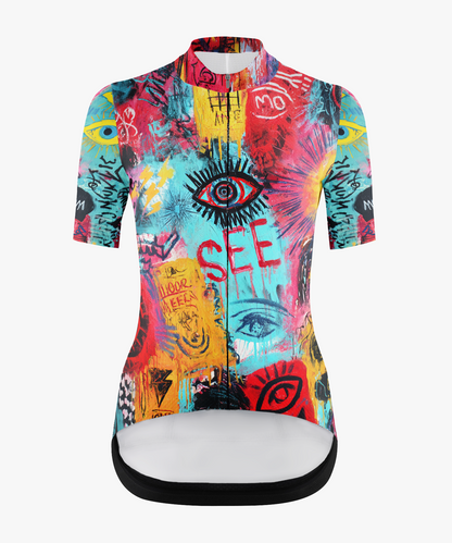 Women's Graffiti Eye Graphic Cycling Jersey