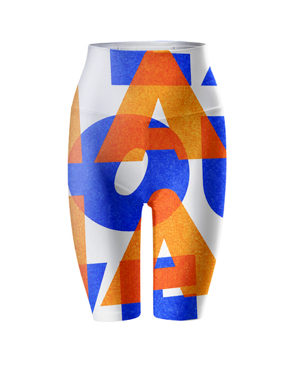 ROCKBROS Women Retro Typographic Art Short Yoga Pants