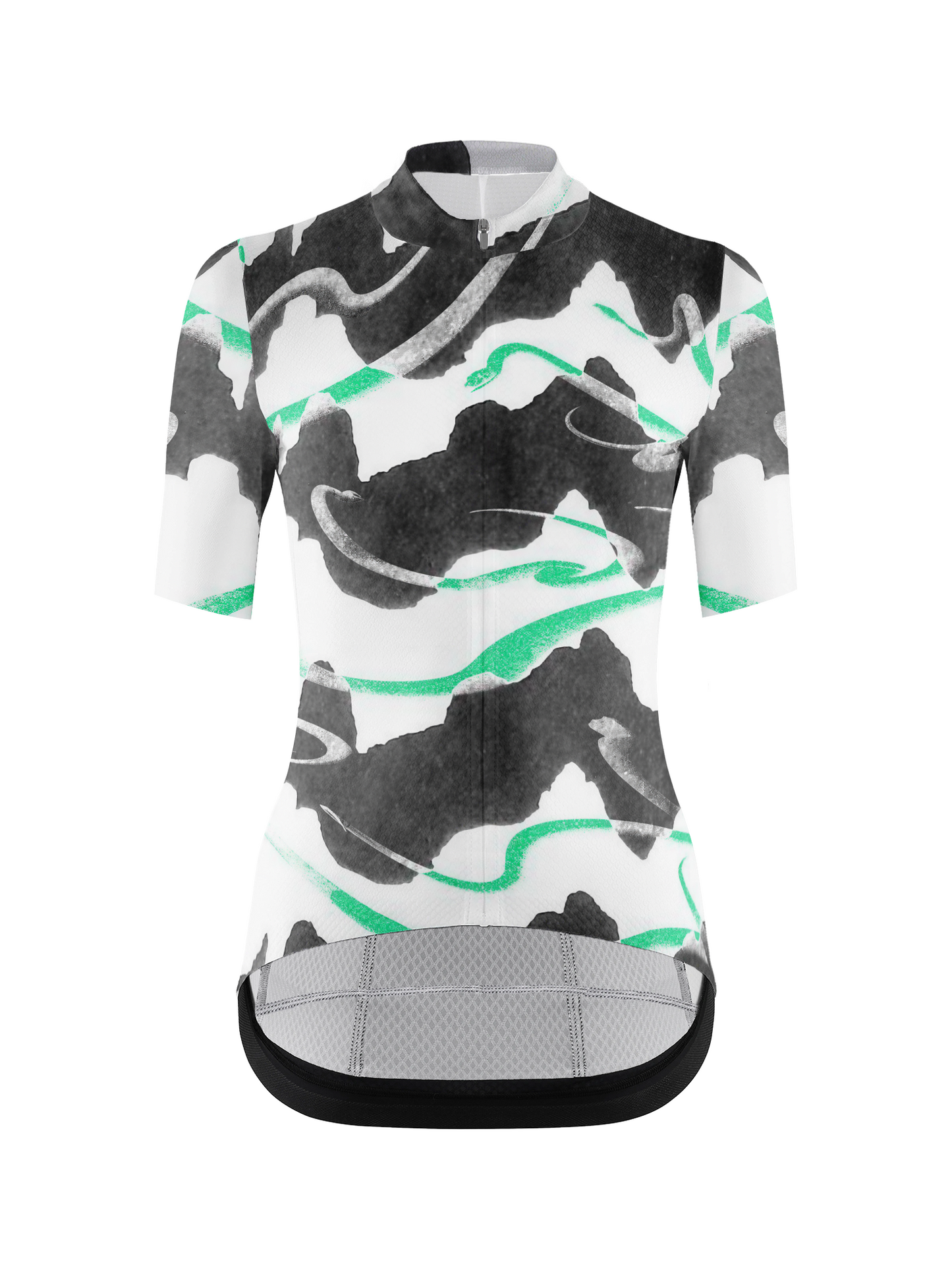 RockBros Men's "Verdant Summit" Kinetic Ink Wash Performance Cycling Jersey