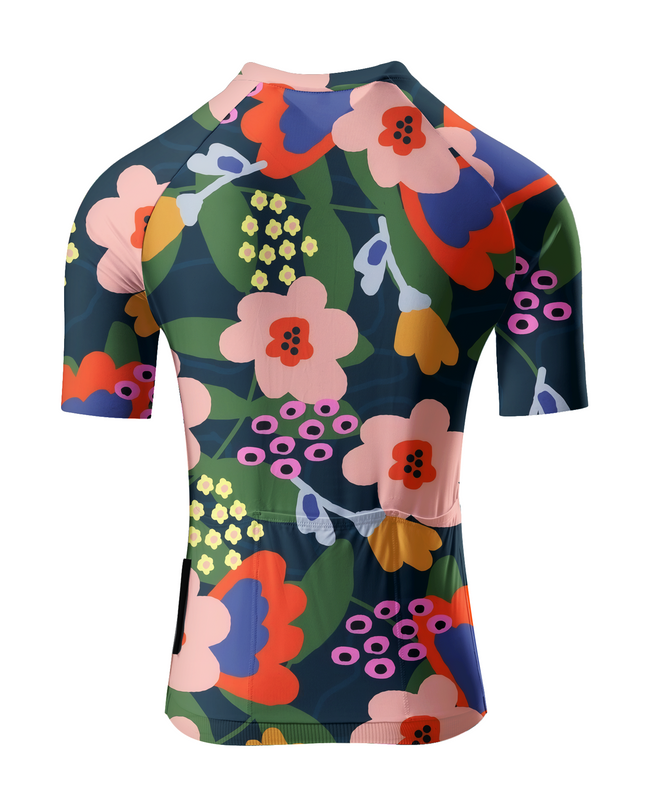 ROCKBROS Women's Vibrant Floral Art Pro Aero Cycling Jersey
