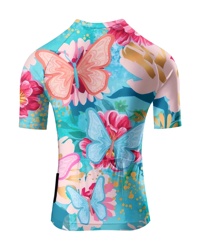ROCKBROS Women's Butterfly Meadow Floral Pro Aero Cycling Jersey