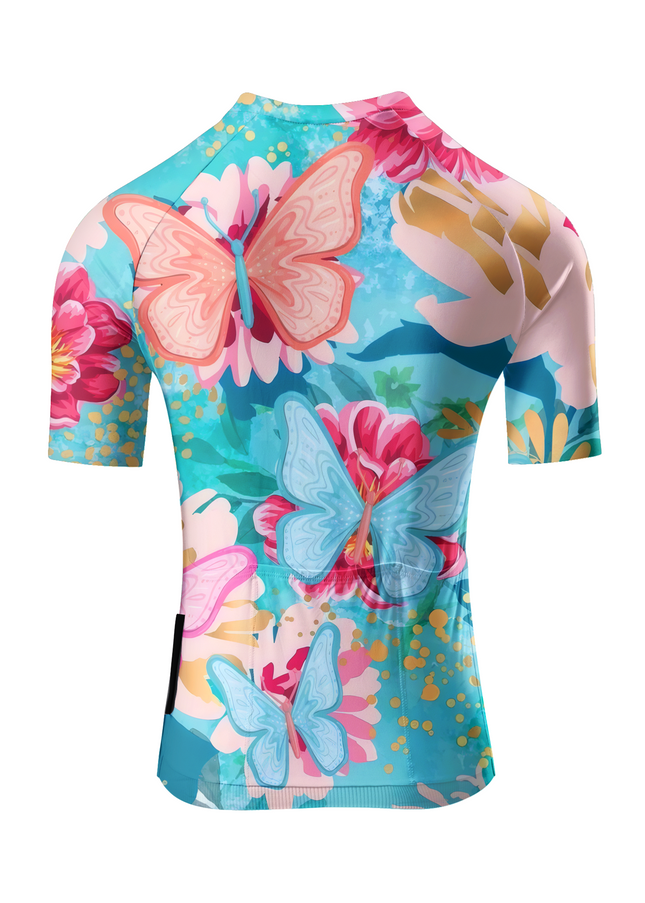 ROCKBROS Women's Butterfly Meadow Floral Pro Aero Cycling Jersey