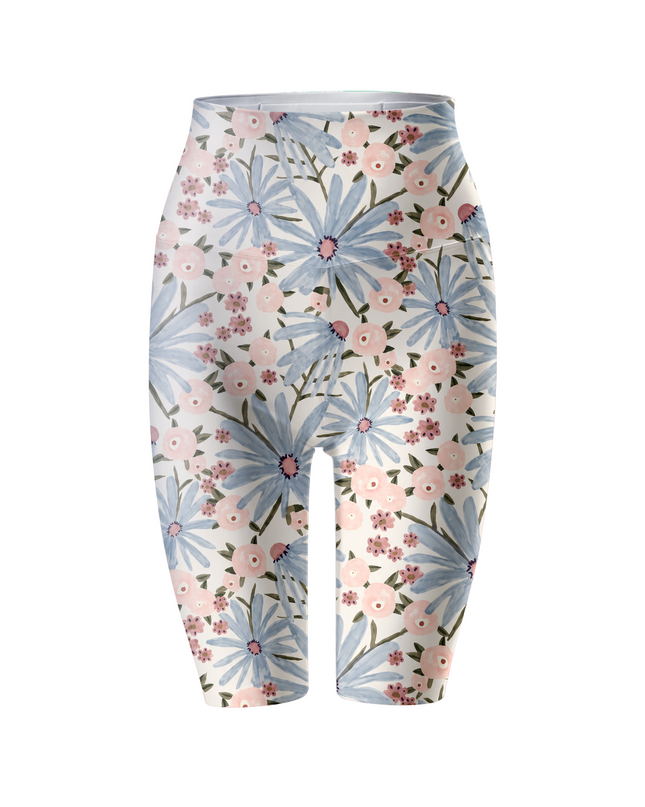 ROCKBROS Women Pastel Daisy Bloom Short Yoga Pants