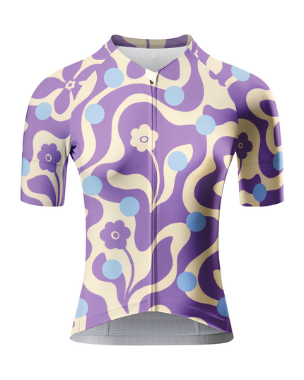ROCKBROS Women's Groovy Floral Wave Cycling Jersey