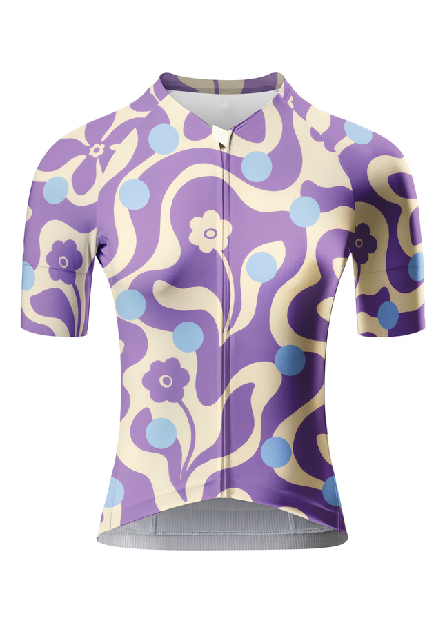 ROCKBROS Women's Groovy Floral Wave Cycling Jersey