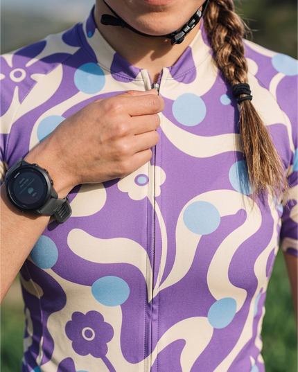 ROCKBROS Women's Groovy Floral Wave Cycling Jersey