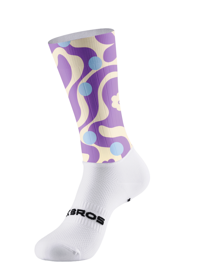 ROCKBROS Groovy Floral Wave Cycling Socks
