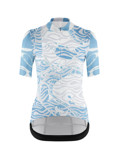 RockBros Men's "Crystal Stream" Fluid Azure Performance Cycling Jersey