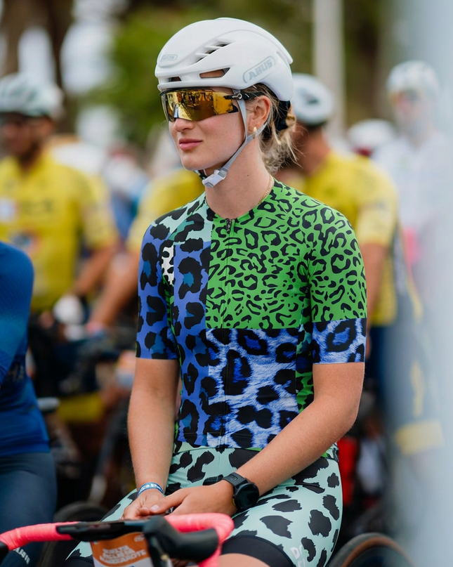 ROCKBROS Women's Neon Safari All-Weather Asymmetrical Patchwork Pro Jersey