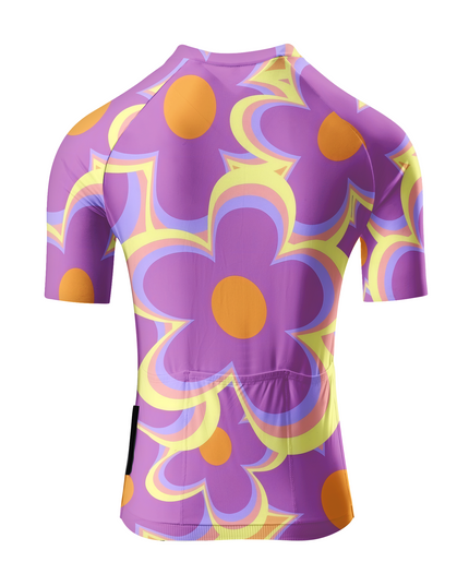 ROCKBROS Women's Retro Groovy Floral Pattern Pro Cycling Jersey