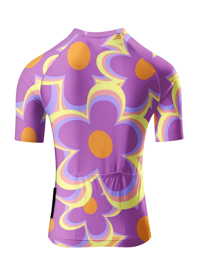 ROCKBROS Women's Retro Groovy Floral Pattern Pro Cycling Jersey