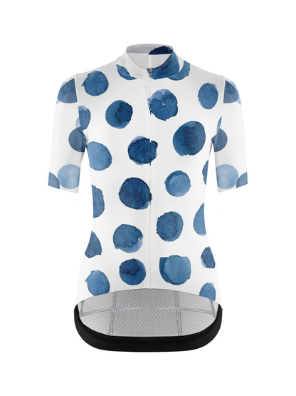 RockBros Men's "Indigo Ink" Artistic Polka-Dot Performance Cycling Jersey