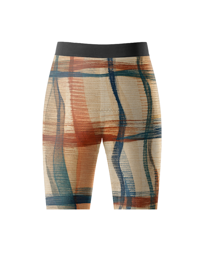 ROCKBROS Women's Abstract Brushstroke Plaid Cycling Shorts