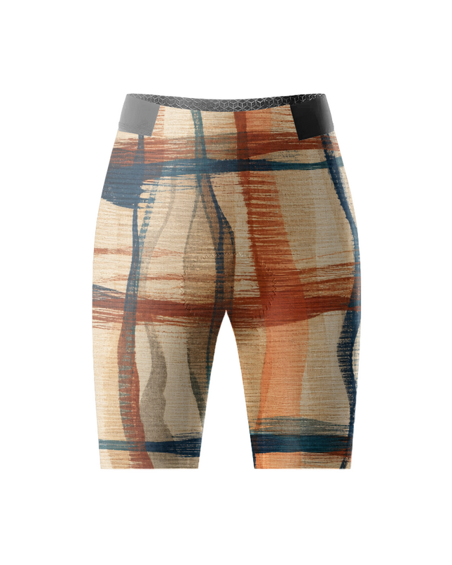 ROCKBROS Women's Abstract Brushstroke Plaid Cycling Shorts
