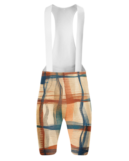 ROCKBROS Women's Abstract Brushstroke Plaid Cycling Bibs