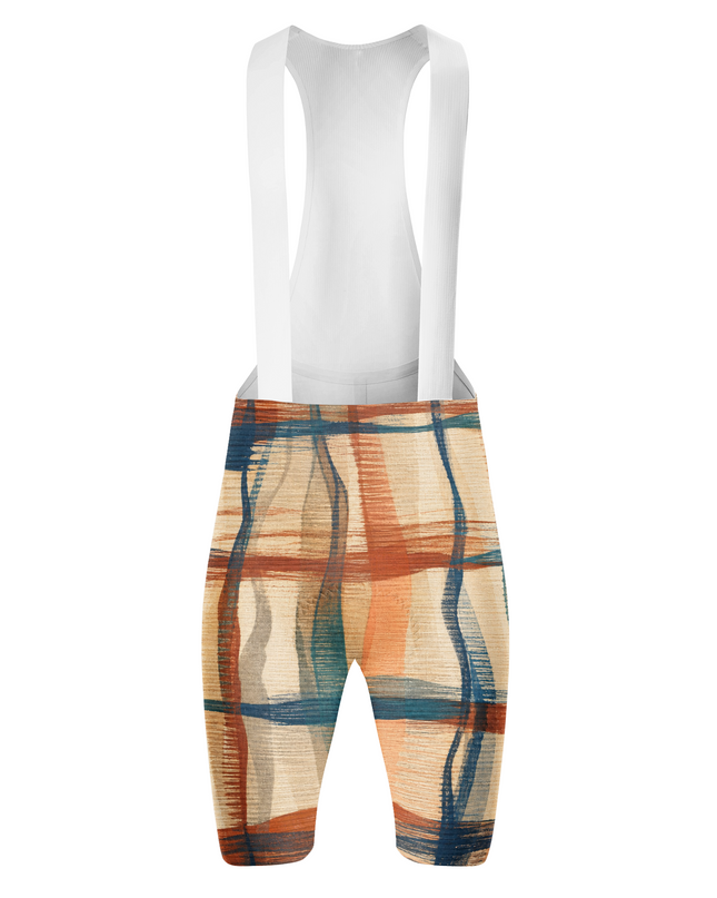 ROCKBROS Women's Abstract Brushstroke Plaid Cycling Bibs