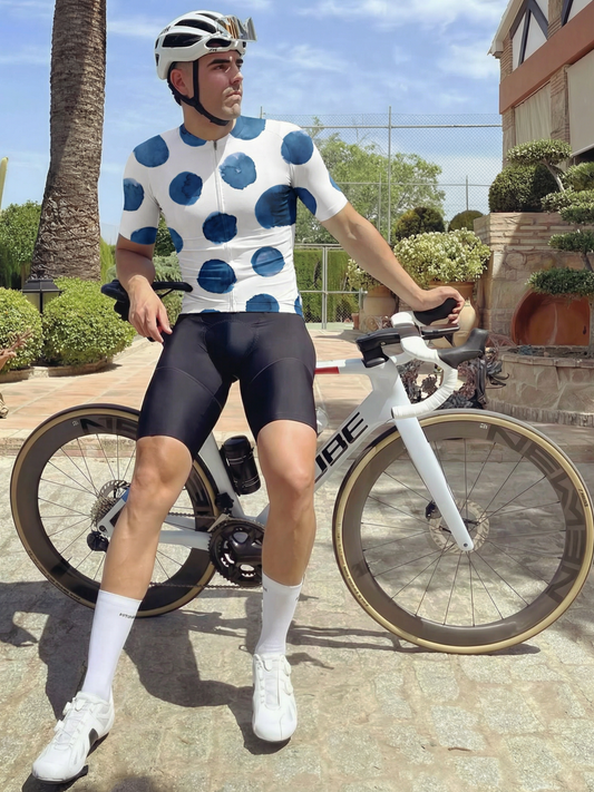 RockBros Men's "Indigo Ink" Artistic Polka-Dot Performance Cycling Jersey