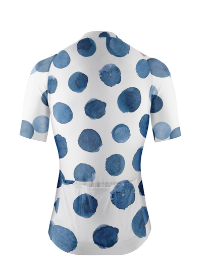 RockBros Men's "Indigo Ink" Artistic Polka-Dot Performance Cycling Jersey