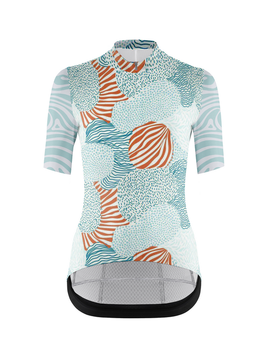 RockBros Women's "Coral Bloom" Micro-Organic Art Cycling Jersey