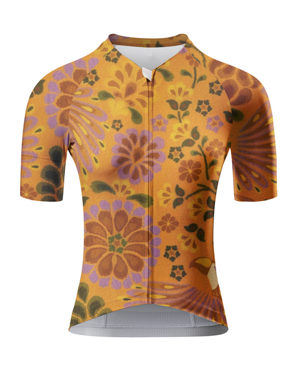 ROCKBROS Women's Wild Mustard Floral Bloom Cycling Jersey
