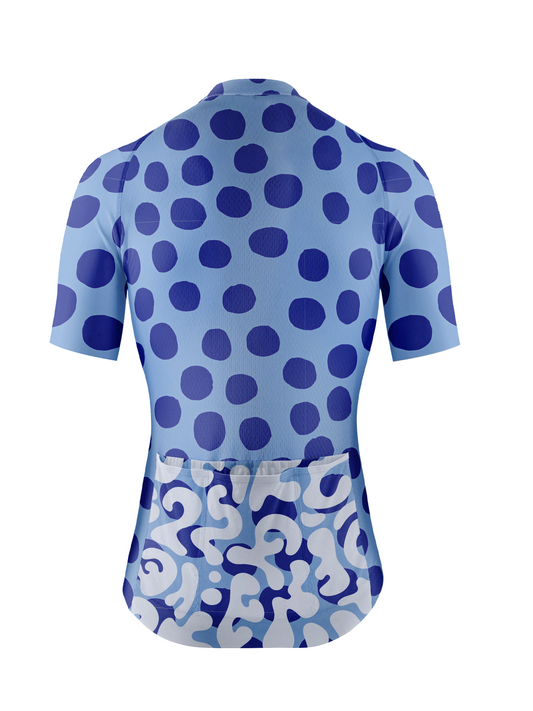 RockBros Men's "Hybrid Fluidity" Pop-Art Camo & Dot Cycling Jersey