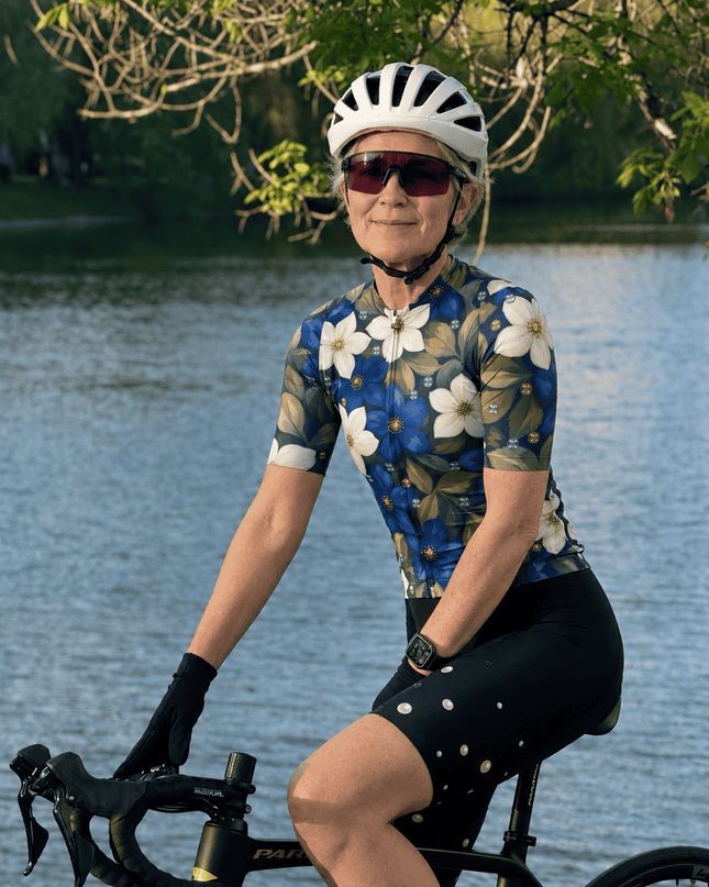ROCKBROS Women's Midnight Floral Dewdrop Cycling Jersey