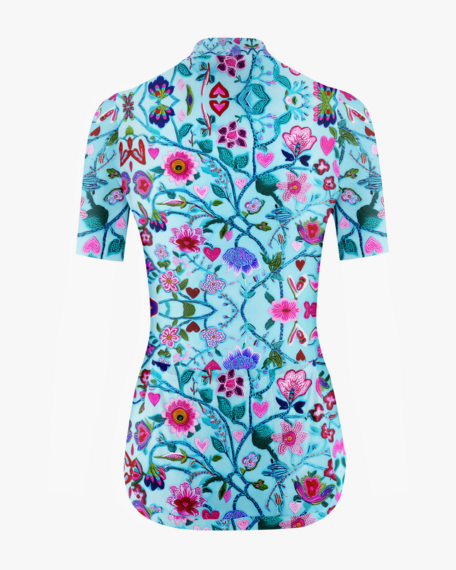 Women's Floral Short Sleeve Cycling Jersey