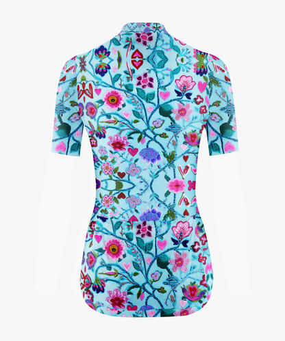 RockBros Women's Floral Short Sleeve Cycling Jersey