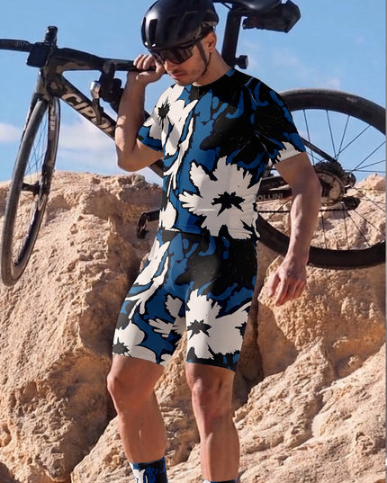 ROCKBROS Men's Abstract Floral Graffiti Professional Cycling Bibs
