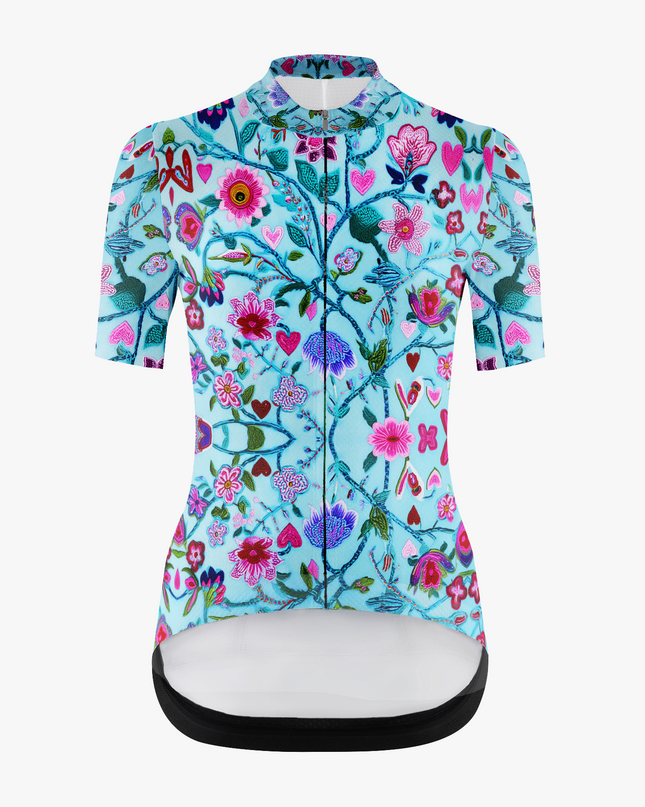 Women's Floral Short Sleeve Cycling Jersey