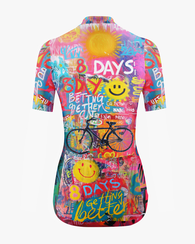 Women's Cycling jersey in colorful graffiti style