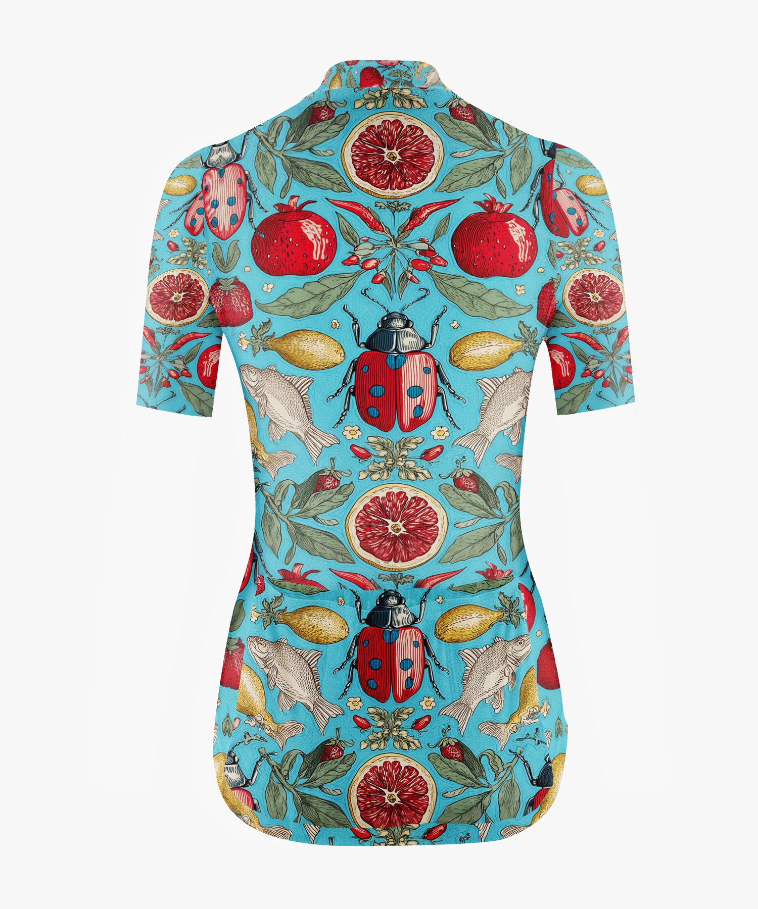 Women's Insect & Fruit Print Cycling Jersey