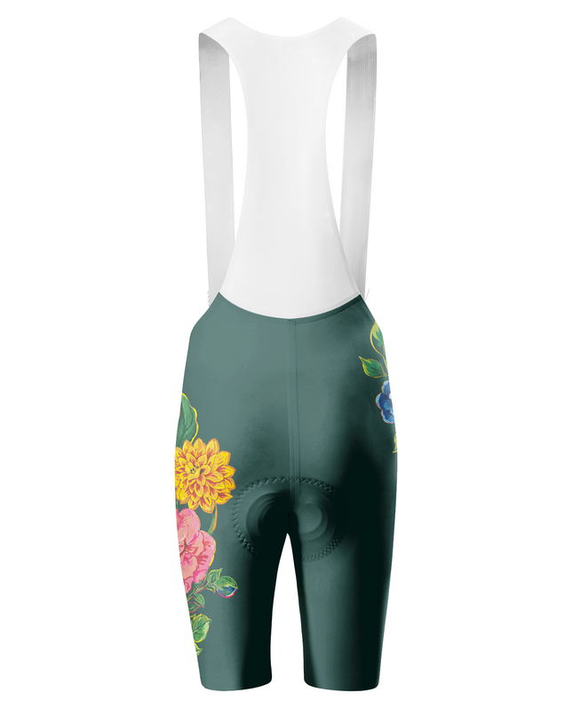 ROCKBROS Women's Emerald Floral Cycling Bib Shorts