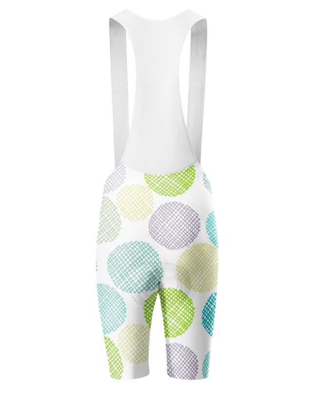 ROCKBROS Women's Colorful Mesh Polka Dot Print Padded Cycling Bib Shorts