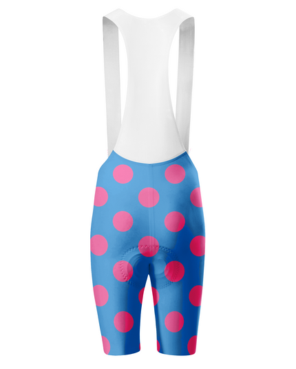 ROCKBROS Men's Blue & Pink Polka Dot Cycling Bib Shorts