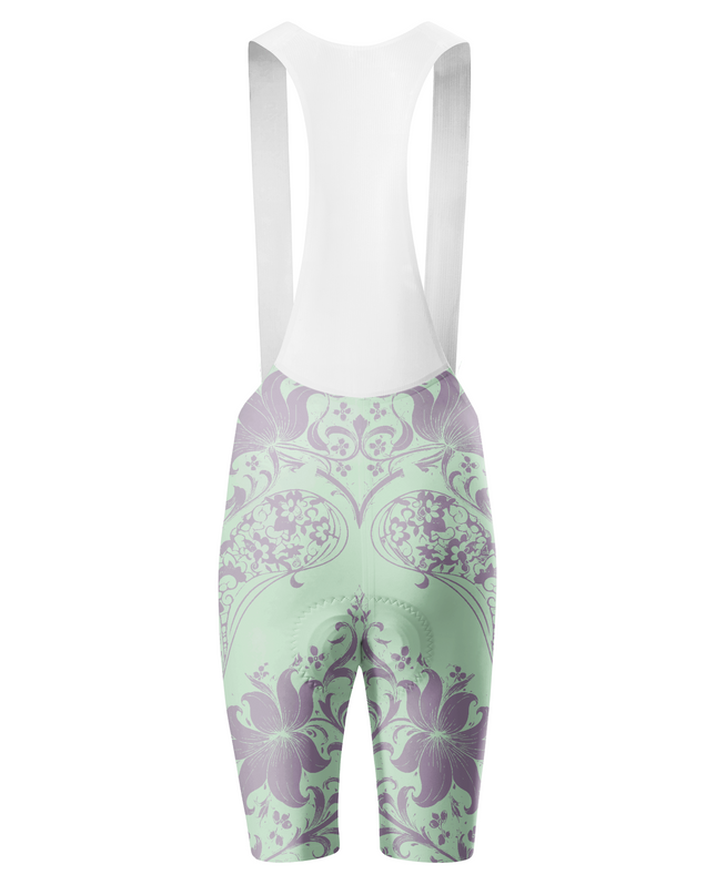 ROCKBROS Women's Ornate Purple Floral Baroque Cycling Bibs