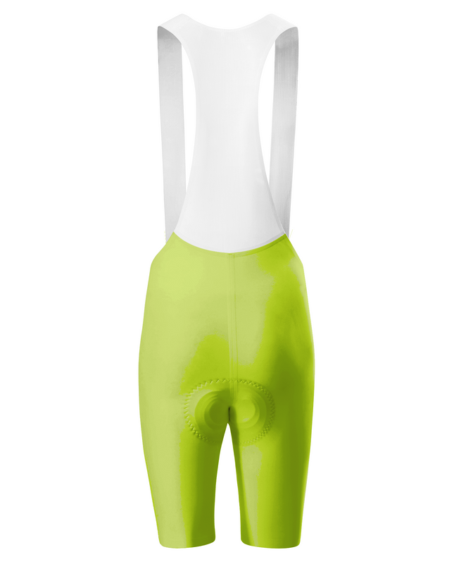 ROCKBROS Women's Solid Lime Green White Strap Cycling Bib Shorts