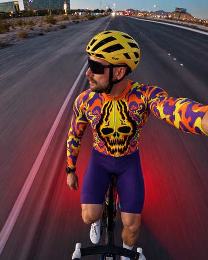 ROCKBROS "Skull Riot" Psychedelic Flame Art Long Sleeve Cycling Jersey